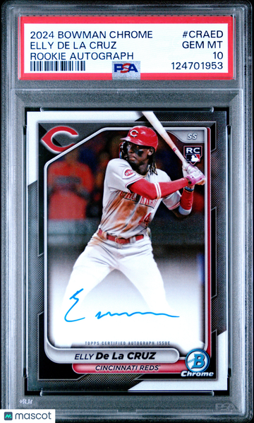 2024 Bowman Chrome Chrome Rookie Autographs Elly De La Cruz #CRAED PSA 10