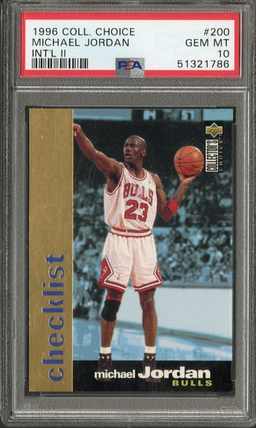 1996-97 Upper Deck Collector's Choice International II German 200 Michael Jordan PSA 10 Gem-Mint