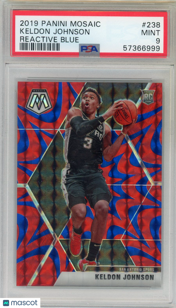 2019 Panini Mosaic Keldon Johnson #238 Reactive Blue PSA 9