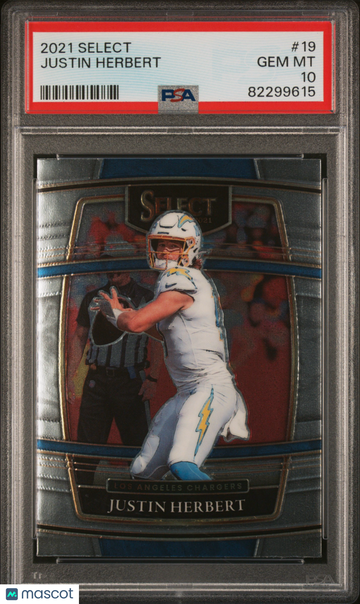2021 Panini Select Justin Herbert #19 PSA 10