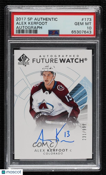 2017-18 SP Authentic Alex Kerfoot #173 Future Watch Auto /999 Rookie PSA 10