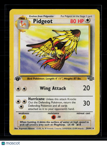 1999 Jungle Pidgeot Holo Rare 1st Edition #24/64
