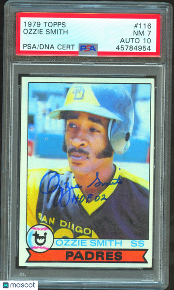 1979 Topps Ozzie Smith #116 PSA 7 Auto 10