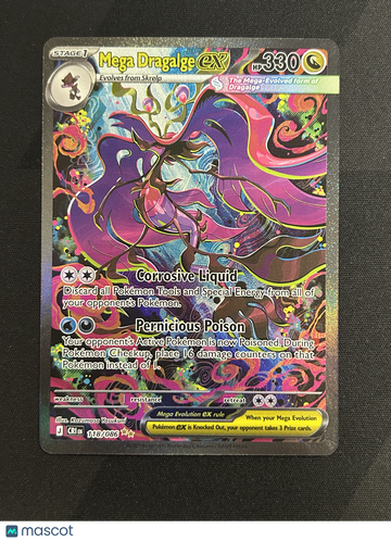 2026 Mega Evolution Chaos Rising Mega Dragalge EX Holo Secret Rare SIR #118/086