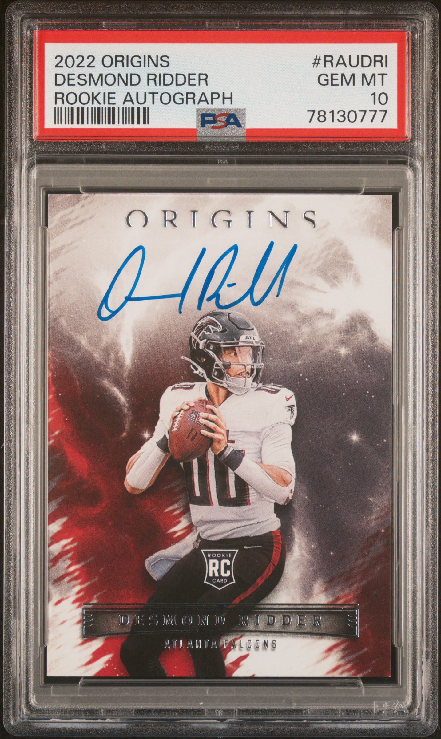 2022 Origins Rookie Autographs Desmond Ridder - PSA 10