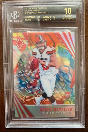2018 Baker Mayfield Rookie (RC) BGS Pristine Black Label 10 Color Blast