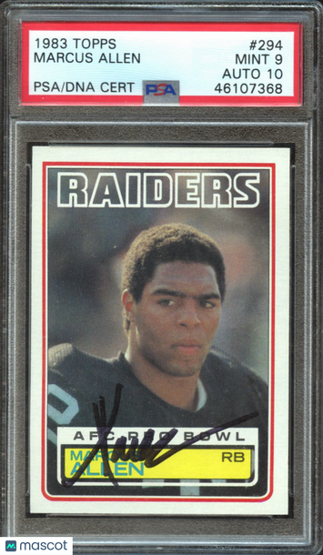 1983 Topps Marcus Allen #294 PSA 9 Auto 10