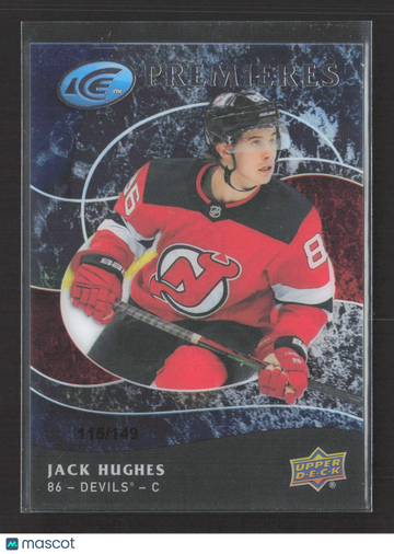 2020 Upper Deck Ice Premieres Jack Hughes #40 /149