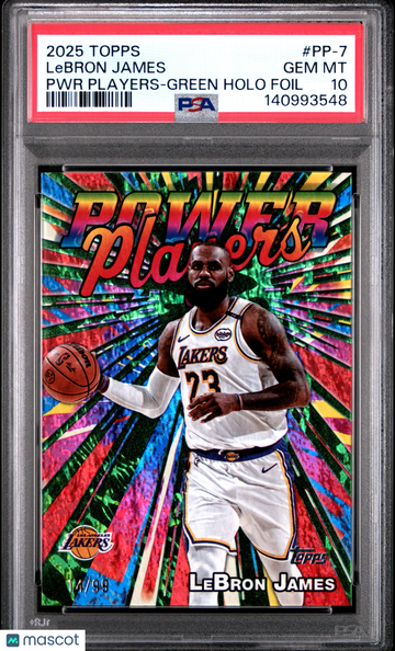 2025 Topps Power Players LeBron James #PP-7 PWR Green Holo Foil /99 PSA 10
