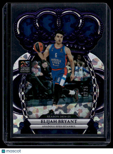 2024-25 Panini Crown Royale Turkish Airlines EuroLeague Elijah Bryant #12 Crystal Purple /25