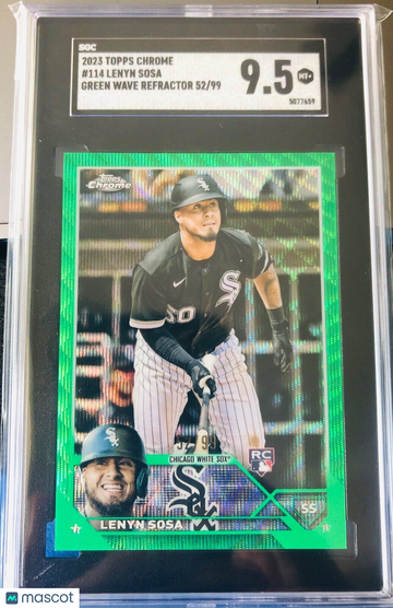 2023 Topps Chrome LENYN SOSA GREEN Wave Refractor SP /99 RC White Sox SGC 9.5