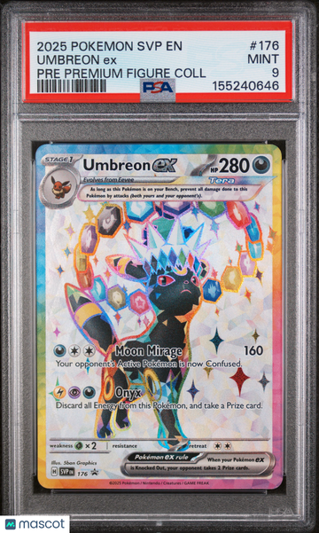 2025 Pokemon SVP EN-SV Black Star Promo Umbreon EX Pre Premium Figure Coll PSA 9 #176