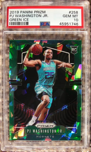 PJ Washington Jr. 2019 Prizm #258 Green Ice RC PSA 10