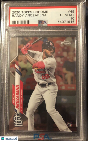 RANDY AROZARENA 2020 Topps CHROME #49 PSA 10 GEM MINT St. Lous Cardinals
