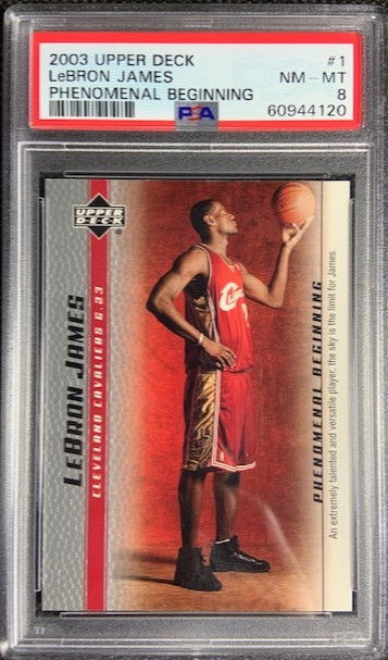 2003-04 Upper Deck Phenomenal Beginning #1 LeBron James Cavaliers PSA 8 NM-MINT