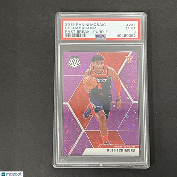 2019 Panini Mosaic Rui Hachimura #231 Fast Break Purple /50 PSA 9