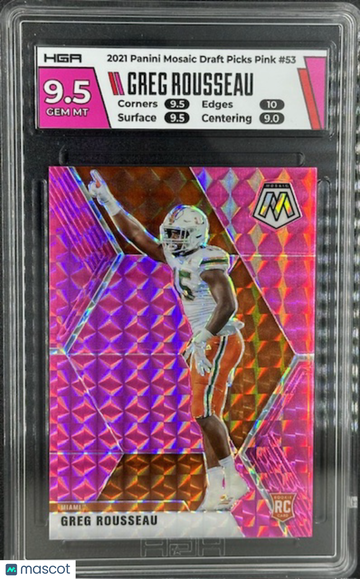 2021 Mosaic Draft Picks Greg Rousseau Pink #1/25 HGA 9.5