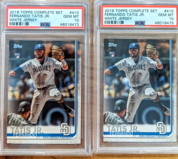 (2) 2019 Topps Series 2 Fernando Tatis Jr. 410 Complete set PSA 10