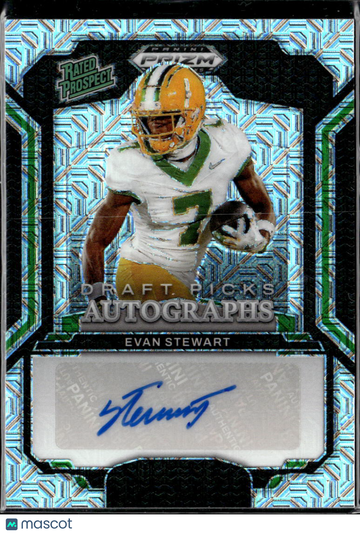 2025 Panini Prizm Draft Picks Evan Stewart #DPA-EST Teal Lazer /25 Draft Picks Autographs