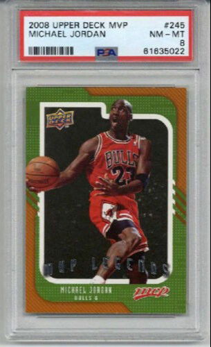 2008 UPPER DECK MVP #245 MICHAEL JORDAN CARD CHICAGO BULLS PSA 8