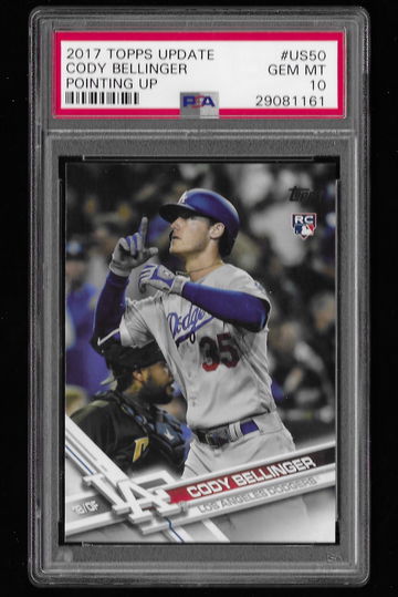 2017 Topps Update US50 Cody Bellinger Photo Variation Pointing Up SSP PSA 10