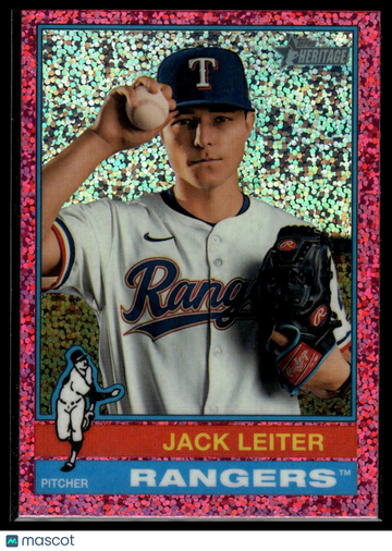 2025 Topps Heritage Jack Leiter #463 Chrome Pink Sparkle Refractor