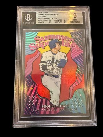 2025 Topps | Shohei Ohtani | Summer SuperStars | Red Foil 2/5 | BGS 9