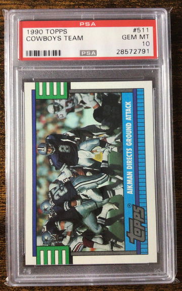 1990 TOPPS AIKMAN COWBOYS TEAM PSA 10