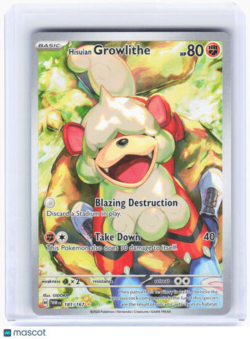 Twilight Masquerade Hisuian Growlithe Foil Illustration Rare #181/167