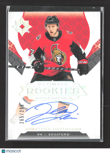 2020 Upper Deck Ultimate Collection Ultimate Rookies Jonathan Davidsson #155 Auto