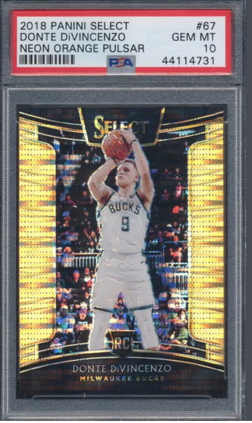 2018 Panini Select Donte DiVincenzo Orange Pulzar Prizm /13 PSA 10