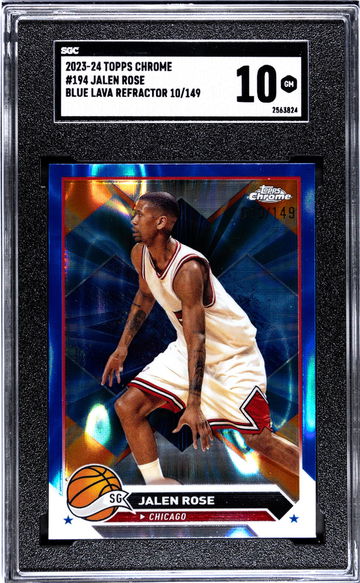 2023-24 Topps Chrome Blue Lava Refractor Jalen Rose #194 /149 SGC 10