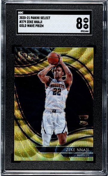 2020-21 Panini Select Gold Wave Prizm Zeke Nnaji #279 SGC 8