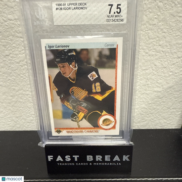1990 Upper Deck Igor Larionov #128 Rookie BGS 7.5