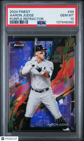 2024 Topps Finest Aaron Judge #99 Purple Refractor /250 PSA 10