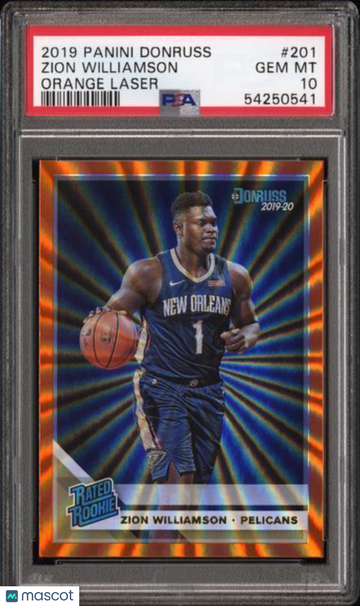 2019 Panini Donruss Zion Williamson #201 Orange Laser PSA 10