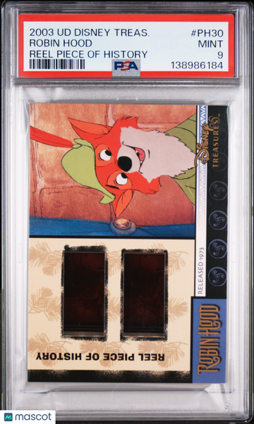 2003 Upper Deck Disney Treasures Reel Piece Of History Robin Hood #PH30 PSA 9