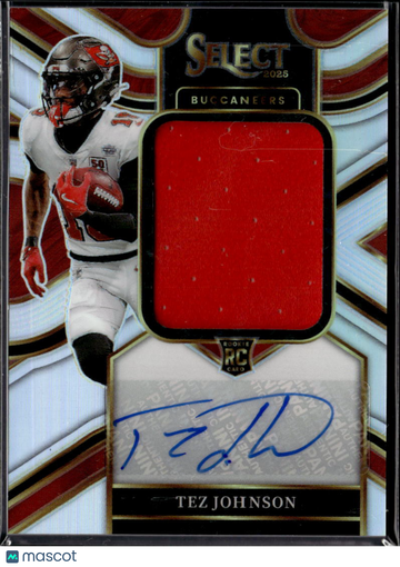 Tez Johnson 2026 Panini Select Prizm RC Jumbo Rookie Signature Swatches Memorabilia Auto /249 Tampa Bay Buccaneers