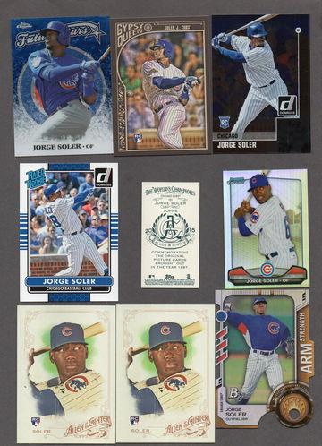 Jorge Soler Baseball Card Lot (16) - All Rookies Cubs Royals Braves WS MVP