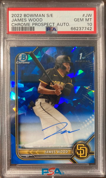 2022 Bowman Chrome Sapphire James Wood Auto PSA 10