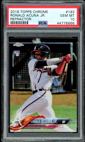 2018 Topps Chrome   #193   Ronald Acuna    RC   Refractor      PSA 10   Braves