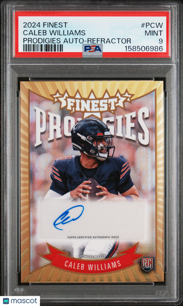 2024 Topps Finest Prodigies Autographs Caleb Williams #PCW Refractor PSA 9