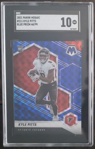 2021 Panini Mosaic Kyle Pitts Blue Prizm #311 44/99 SGC 10
