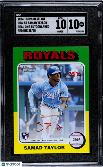 2024 Topps Heritage Samad Taylor #ROA-ST Real One Autograph Red Ink SGC 10 Auto 10