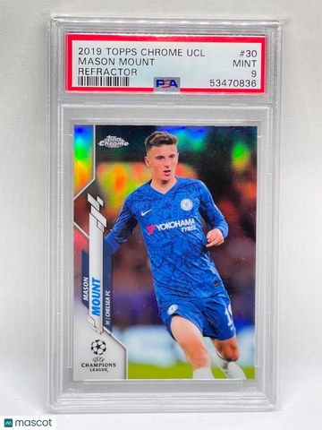 2019 Topps Chrome UEFA Champions League Mason Mount #30 Refractor PSA 9