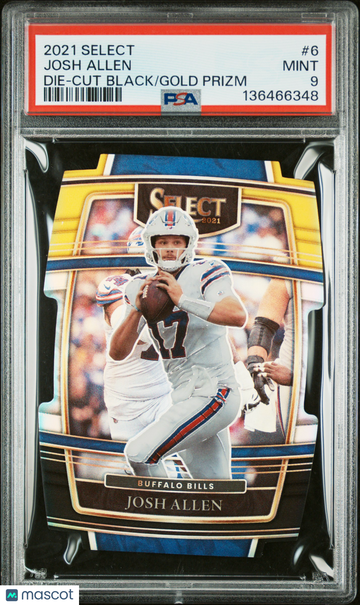 2021 Panini Select Josh Allen #6 Die Cut Black Gold Prizm PSA 9