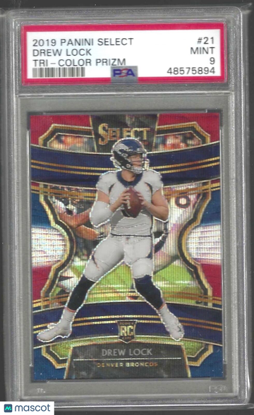 2019 Panini Select Drew Lock #21 Tri Color Prizm PSA 9