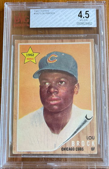 1962 Topps Lou Brock ROOKIE Card BVG 4.5