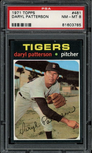 1971 Topps #481 Daryl Patterson PSA 8 Tigers