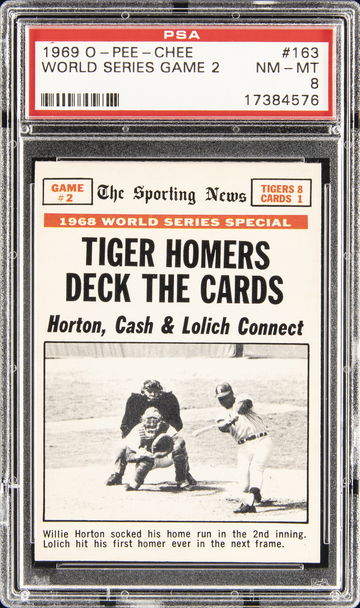 1969 O-Pee-Chee Baseball #163 World Series Game 2 PSA 8